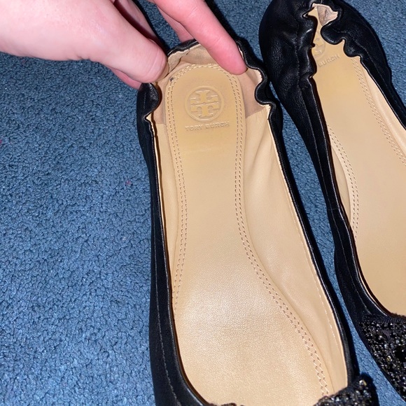 Tory Burch Black Flats With Bow - Picture 4 of 5
